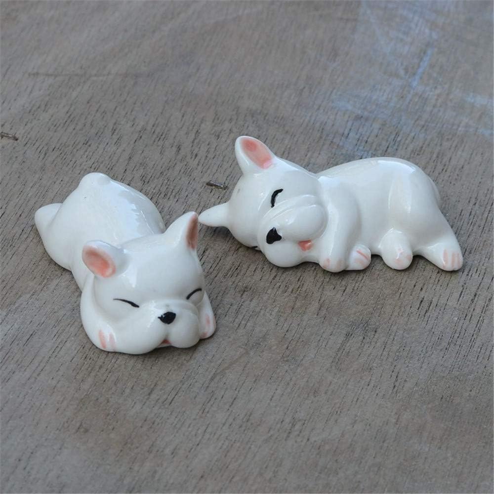 Japanese Cute Cartoon Fish Rabbit Ceramic Ware Chopsticks Stand Rest Rack Knife Fork Holder Kitchen Tableware (4Pcs dog)