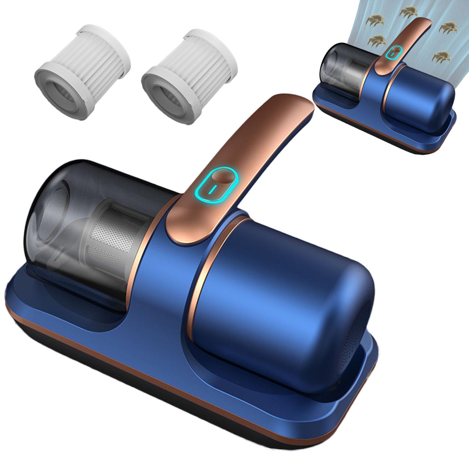 Mite Removal Bed Vacuum Cleaner with UV Light - Powerful Cordless Handheld Mattress Vacuum for Deep Cleaning and Dust Mite Elimination