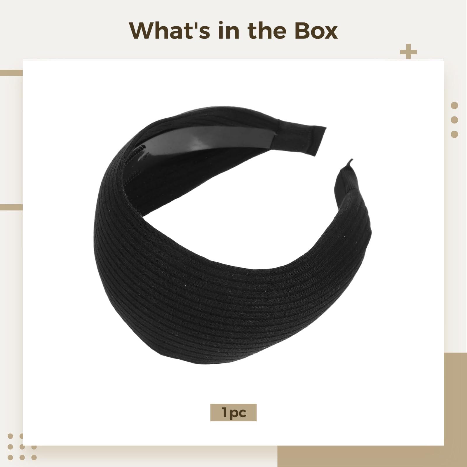 Bandeau noir pour femme, bandeau tricoté extra large de 3,1 pouces, antidérapant, en polyester et résine, bandeau élastique, idéal pour le maquillage et le port quotidien