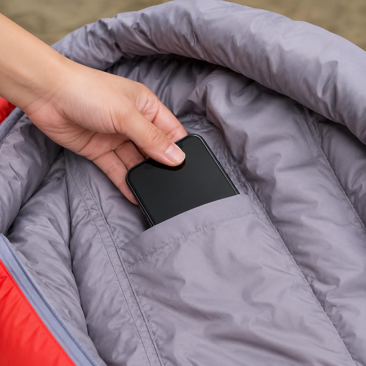 Outdoor Isolante Biancheria Sacco a Pelo Materassino Imbottito Chiusura Cerniera Nylon Poliestere d'Anatra Adatto per Escursioni -nic Viaggi