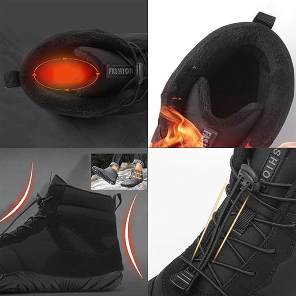 Giltpeak Comfortable Winter Barefoot Shoes For Elderly Women Mens Waterproof Wide Barefoot Winter Wide Toe Barefoot