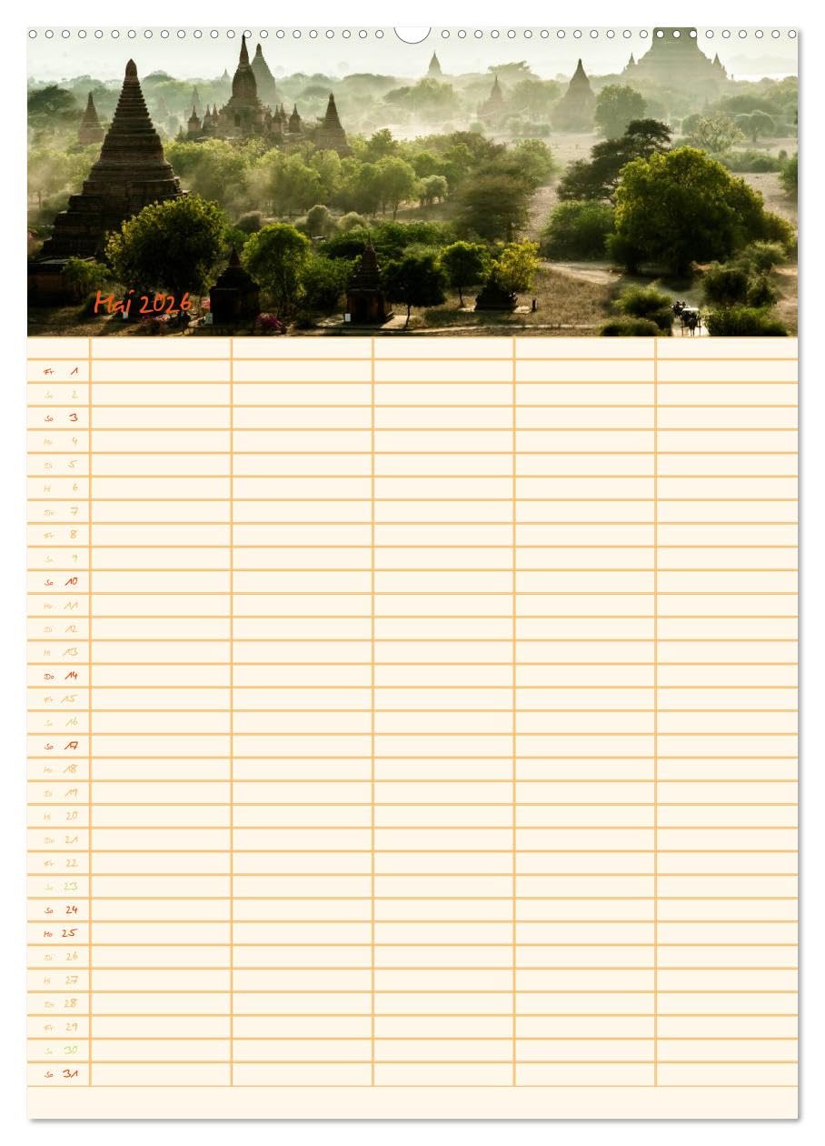 EXOTISCHES SÜDOSTASIEN - Familienplaner 2026 (Wandkalender 2026 DIN A2 hoch), CALVENDO Monatskalender: Erleben Sie eine Bildreise durch Thailand, ... 5 Spalten zur Verfügung. (CALVENDO Orte)