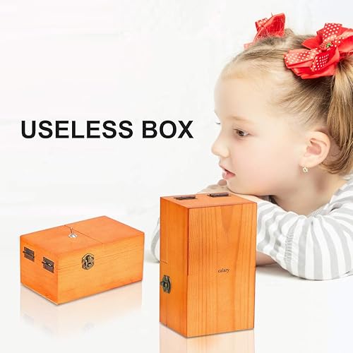 Miniatura 2 de Calary Caja inútil que se apaga en una caja de almacenamiento de madera, a máquina, totalmente montada en caja, regalos para adultos y niños