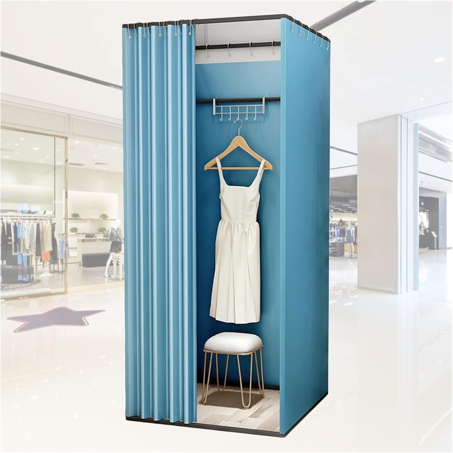 Cabine d'essayage pour magasin de vêtements et dortoir bleu