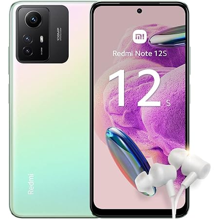 Xiaomi Redmi Note 12S + Earphone [8+256GB]: 4G Android Smartphone, NFC, 6.43" FHD+AMOLED DotDisplay, 108MP AI Triple Camera, 5000mAh Battery + 33W Fast-Charging, Pearl Green (DE Version+ 3y Warranty)