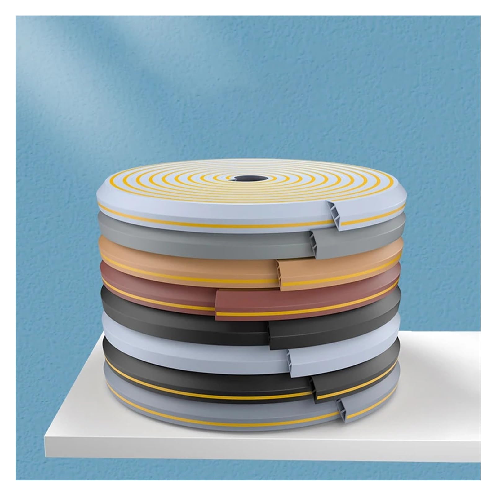 1 m weicher PVC-Schutz for den Boden, Kabelkanal, Kabelverdeck, Kabelversteck, Kanalwandkabel-Abdeckungshülse for Verstecken von TV-Kabeln an der Wandhalterung für das Heimbüro(D40 Brown)