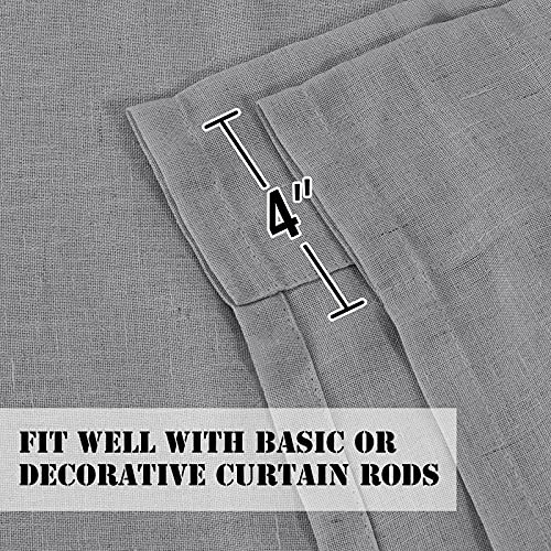 H.versailtex Tie Up Linen Curtains 63 Inch Length Nature Linen Textured Privacy Curtain Multi Hanging Ways Shade Balloon Window Shade Rod Pocket Casual Curtain - 42X63 - Dove #TOP3