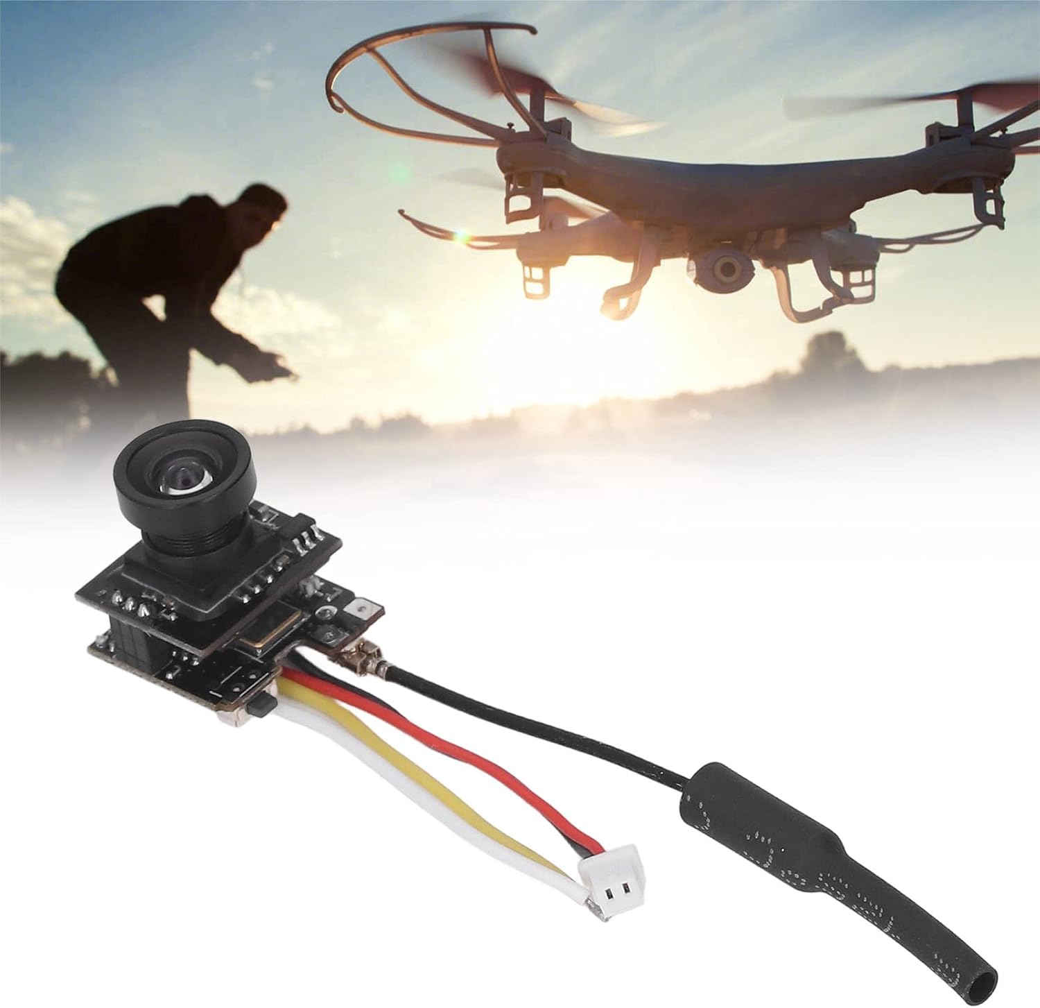 Micro FPV Camera, Black FPV AIO Camera for Racing Cars