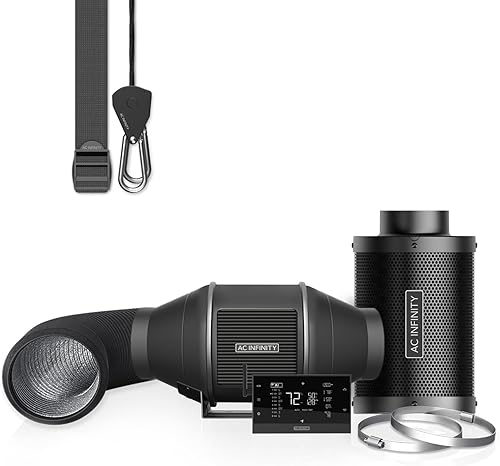 Miniatura 9 de AC Infinity Kit PRO de filtración de aire de 8 pulgadas, ventilador en línea, controlador VPD de humedad de temperatura con control de aplicación