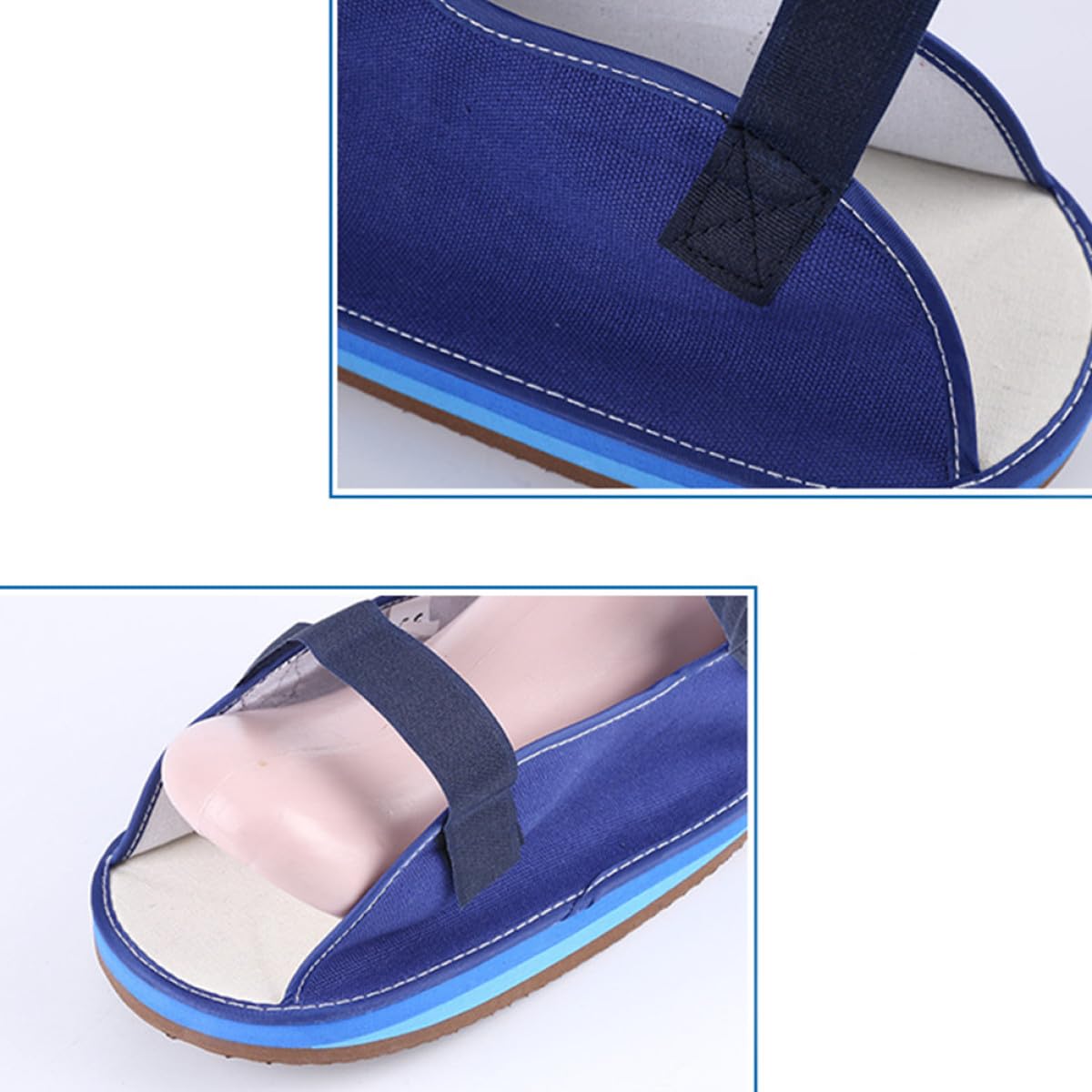 Foot Fracture Protective Shoe Blue S Plaster Boot for Broken Toe with Strong Strap Support Comfortable Sole for Men and Women Post Foot Care