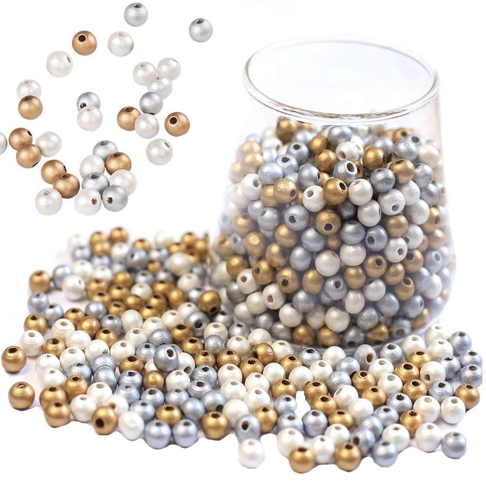 100 pezzi di perline di legno, perline rotonde in legno naturale da 20 mm con foro per collana di braccialetti fai da te che fanno decorazioni artigianali