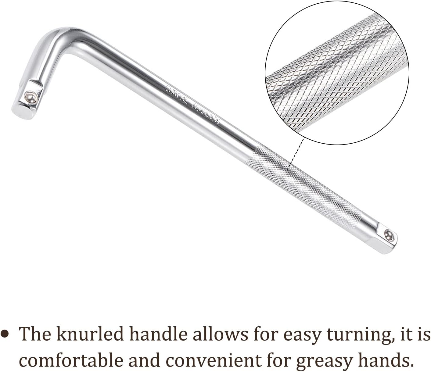 Breaker Bar - [1/2 Inch Drive] L Shape Socket Wrench Extension for Car Mechanical Equipment Repair Use, CR-V Steel