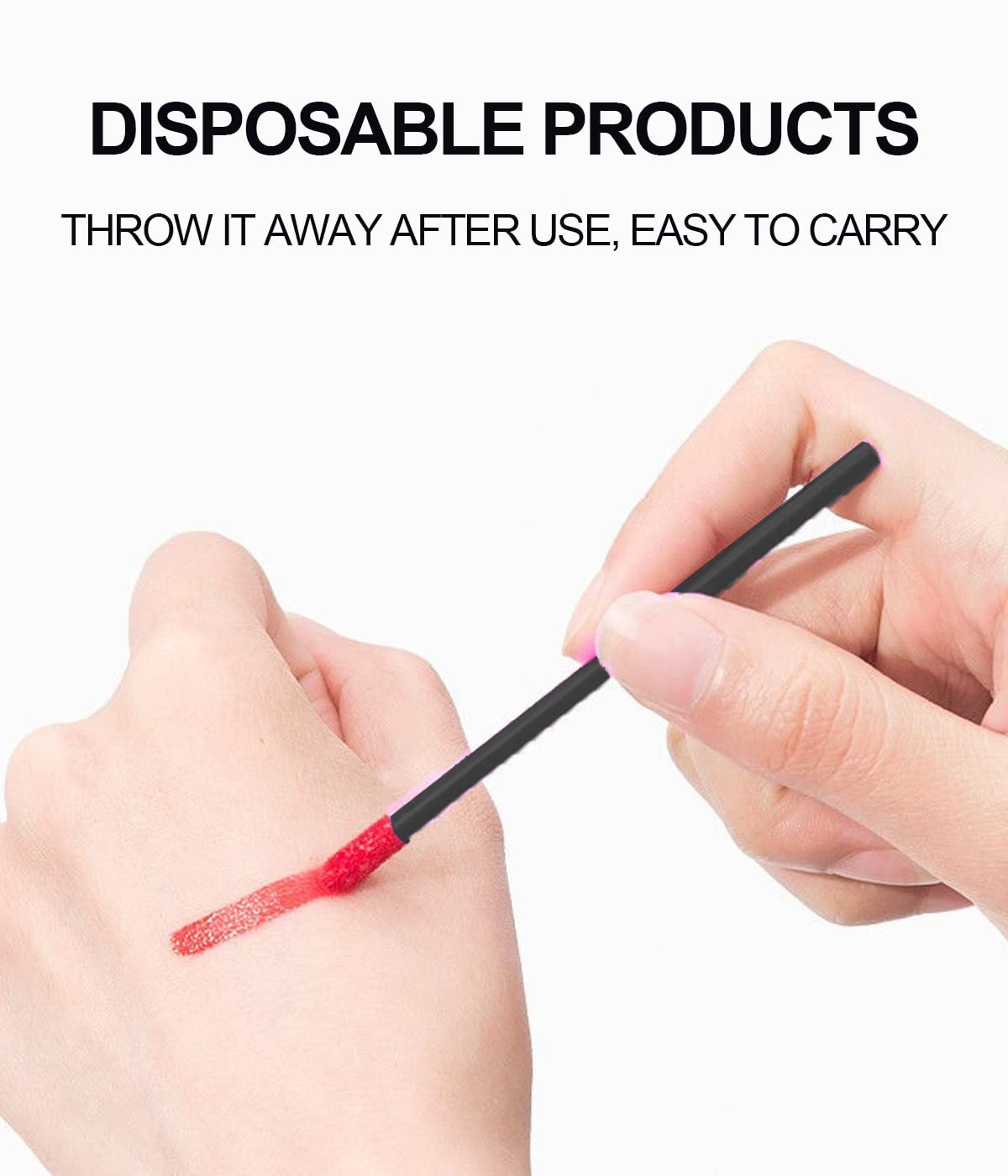 200 pezzi pennello labbra make up, WeddHuis scovolini mascara monouso pennello trucco correttore ciglia sopracciglia, Kit di strumenti di bellezza per applicatore
