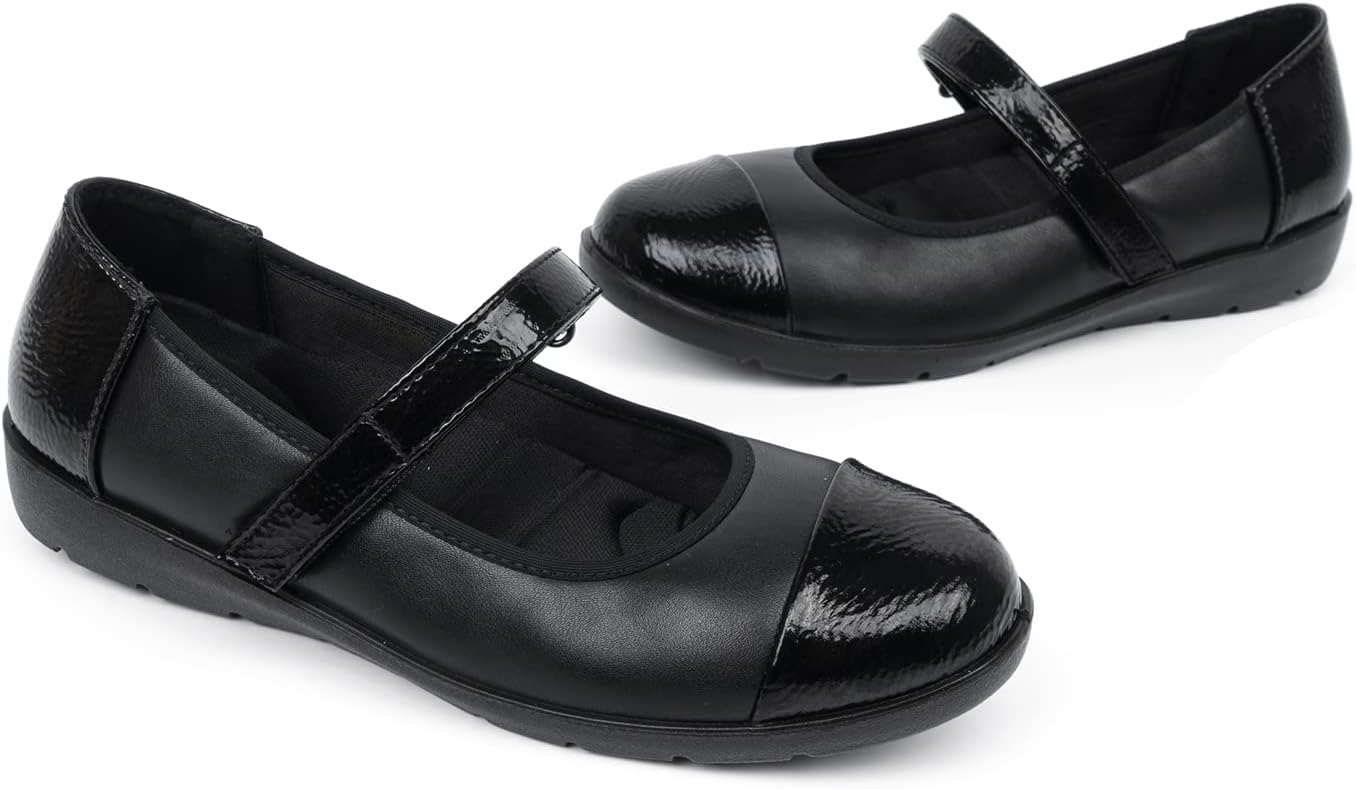 VJH confort Women’s Mary Jane Flats Comfortable Round Toe Arch Support Walking Shoes - Image 6