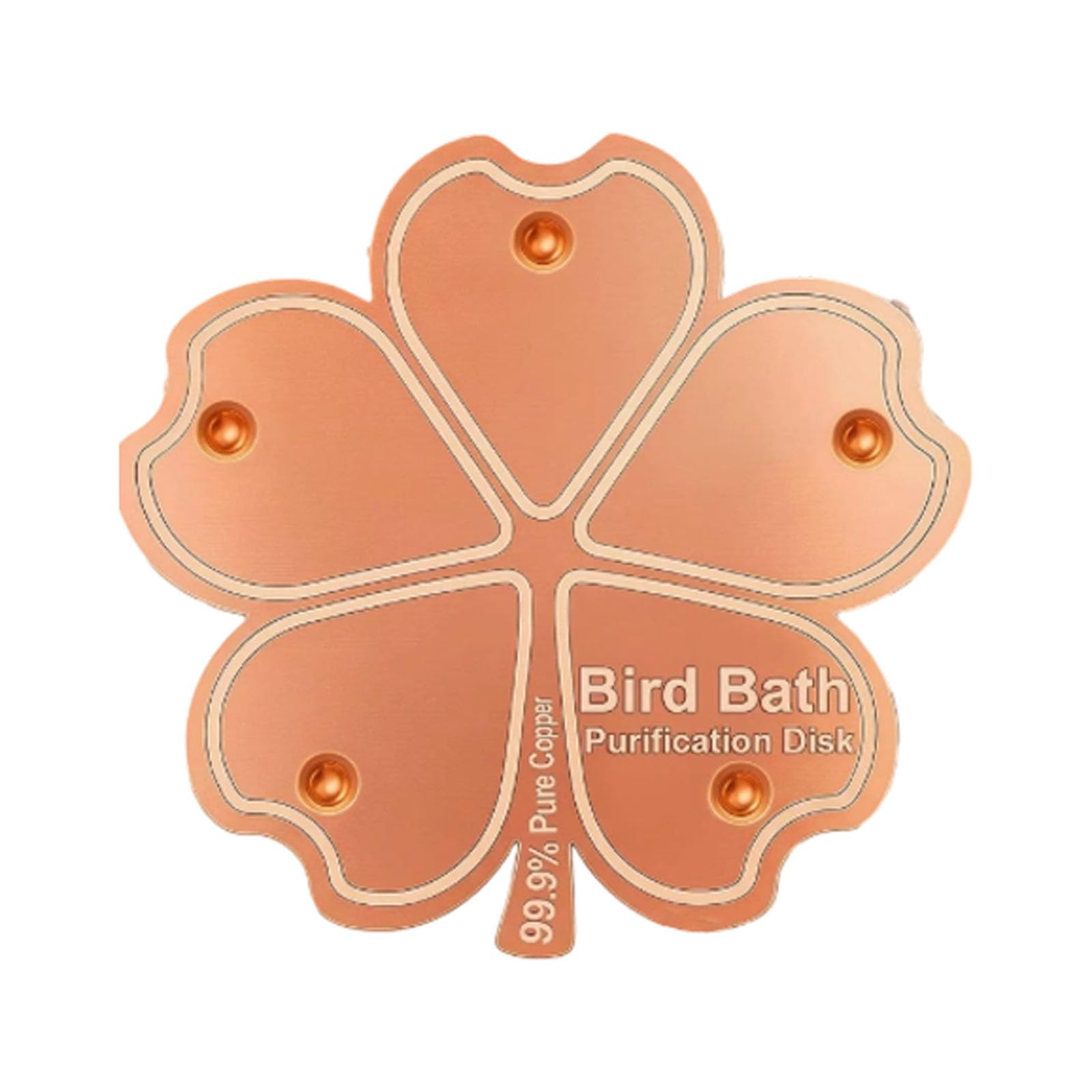 Pure Copper Bird Bath Purification Disc, 99.99% High Purity Cleaning Disc, 0.7mm Thick Four-Point Support, Physical Water Purifier, Weatherproof For Outdoor Birdbaths, Safe For Birds (E) โ image 1