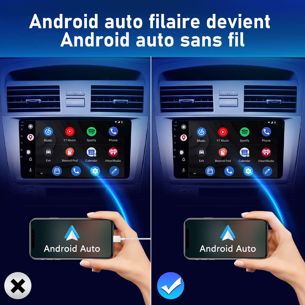AWESAFE Android Auto sans Fil pour Les Voitures avec Connexion Android Auto Filaire : Transformez Le Filaire en sans Fil
