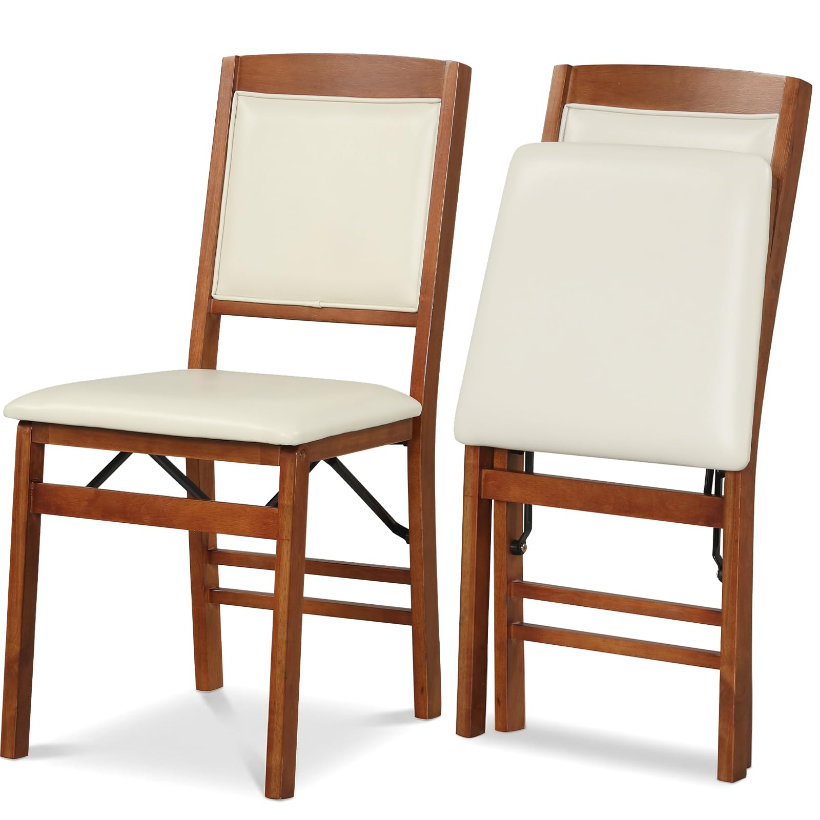Amazon.com: COSTWAY Folding Dining Chairs Set of 2, Wooden Kitchen