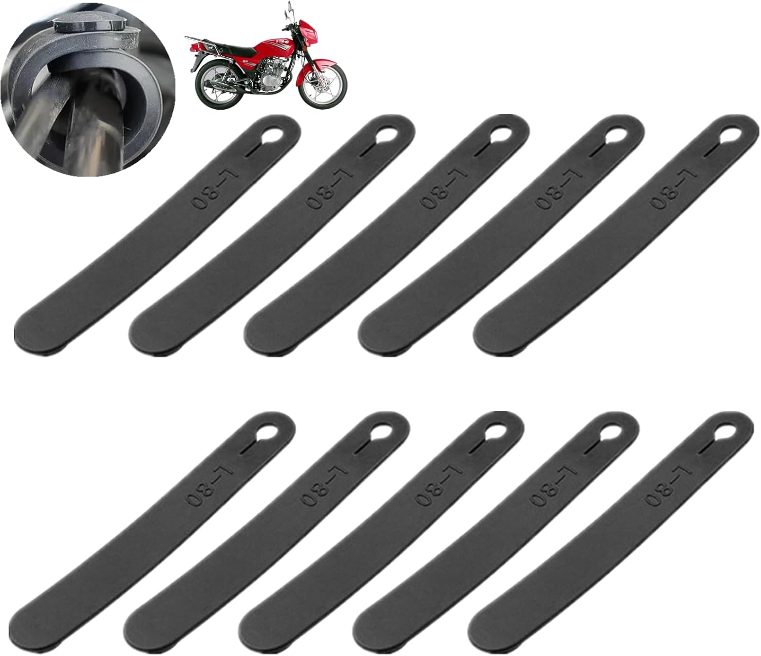 10 Pcs Rubber Cable Ties Cord Organizer Straps for Wire Management, Motorcycle ClutchLine Brake Ties for Travel Home Accessories