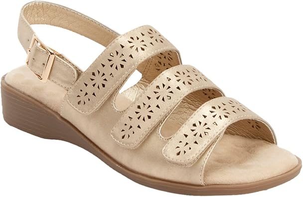 Comfortview The Sutton Suede-Like Adjustable Sandal