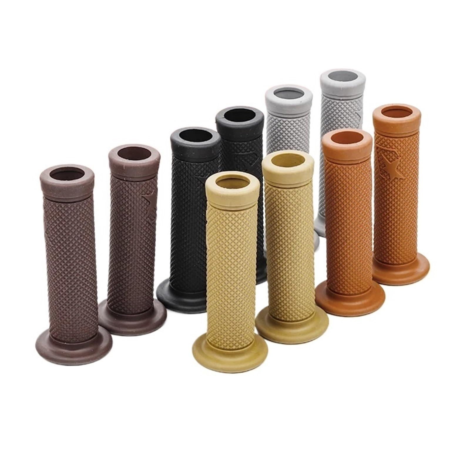 Puños de manillar de moto universal 22 24mm clásicos de goma negra 7