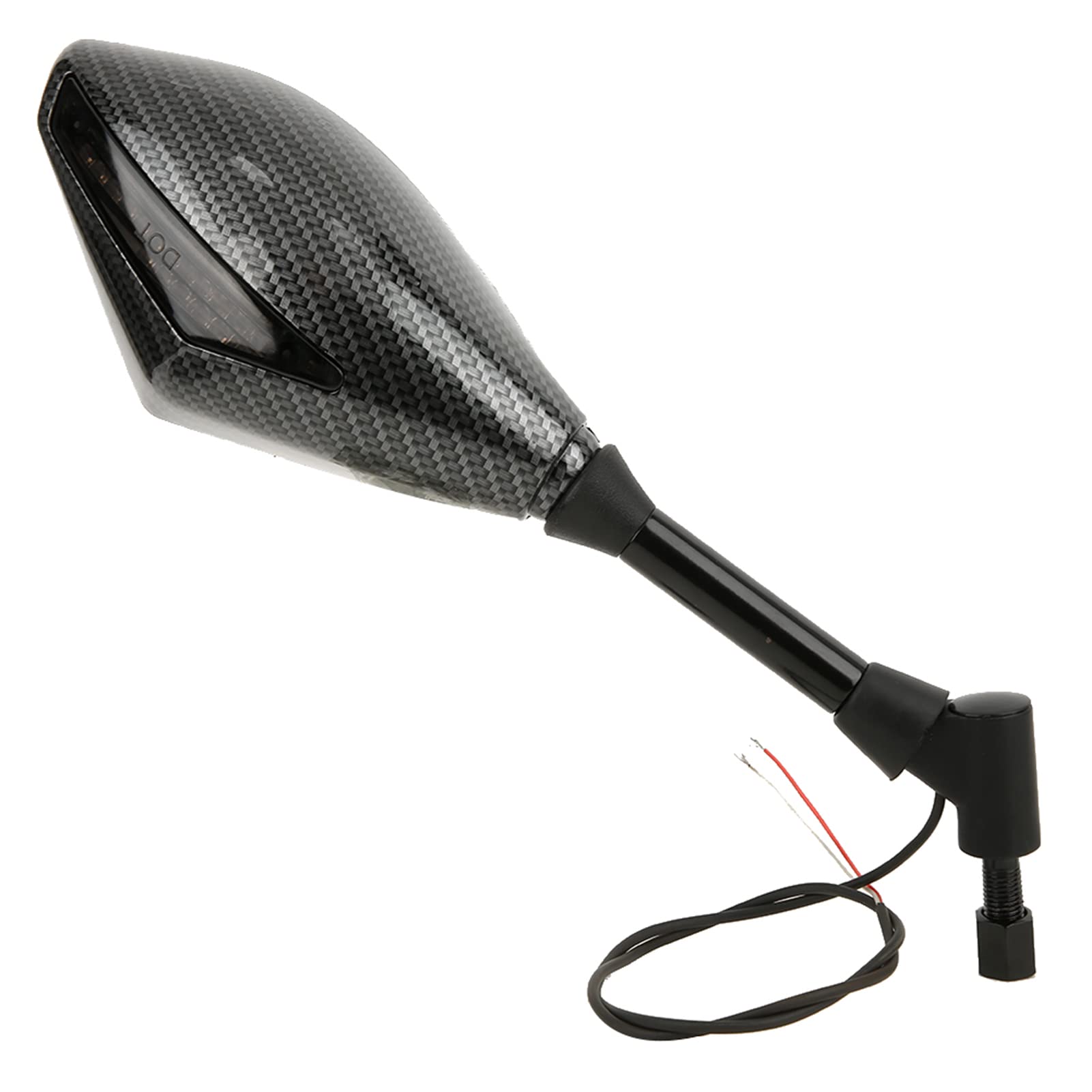 Lusterka boczne LED z kierunkowskazem do kierownicy 10 mm kierownica motocykl regulowany ABS uniwersalny czarny para do skutera motocyklowego