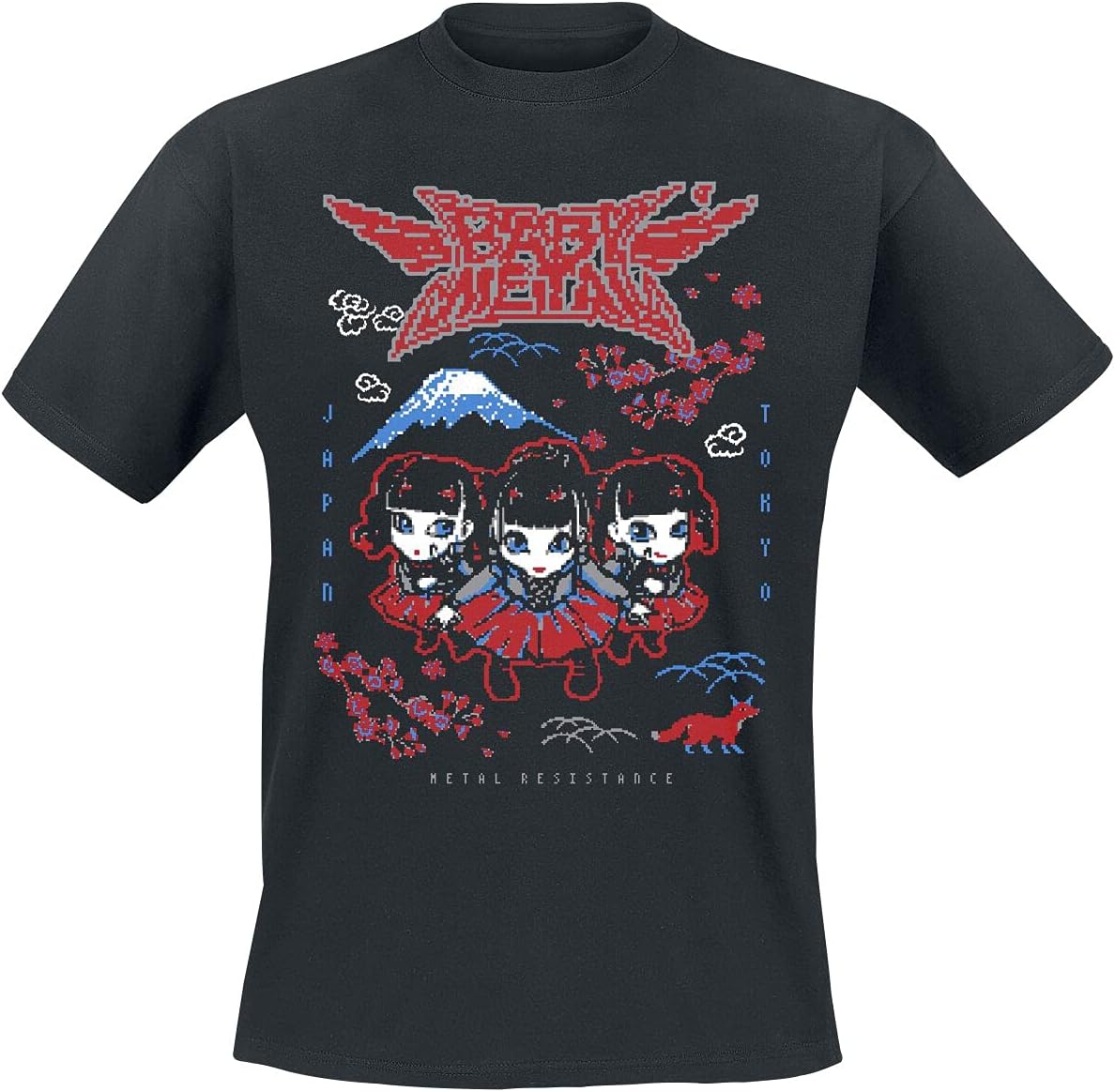 Babymetal T Shirt Pixel Tokyo Band Logo Official Mens Black Size XXL