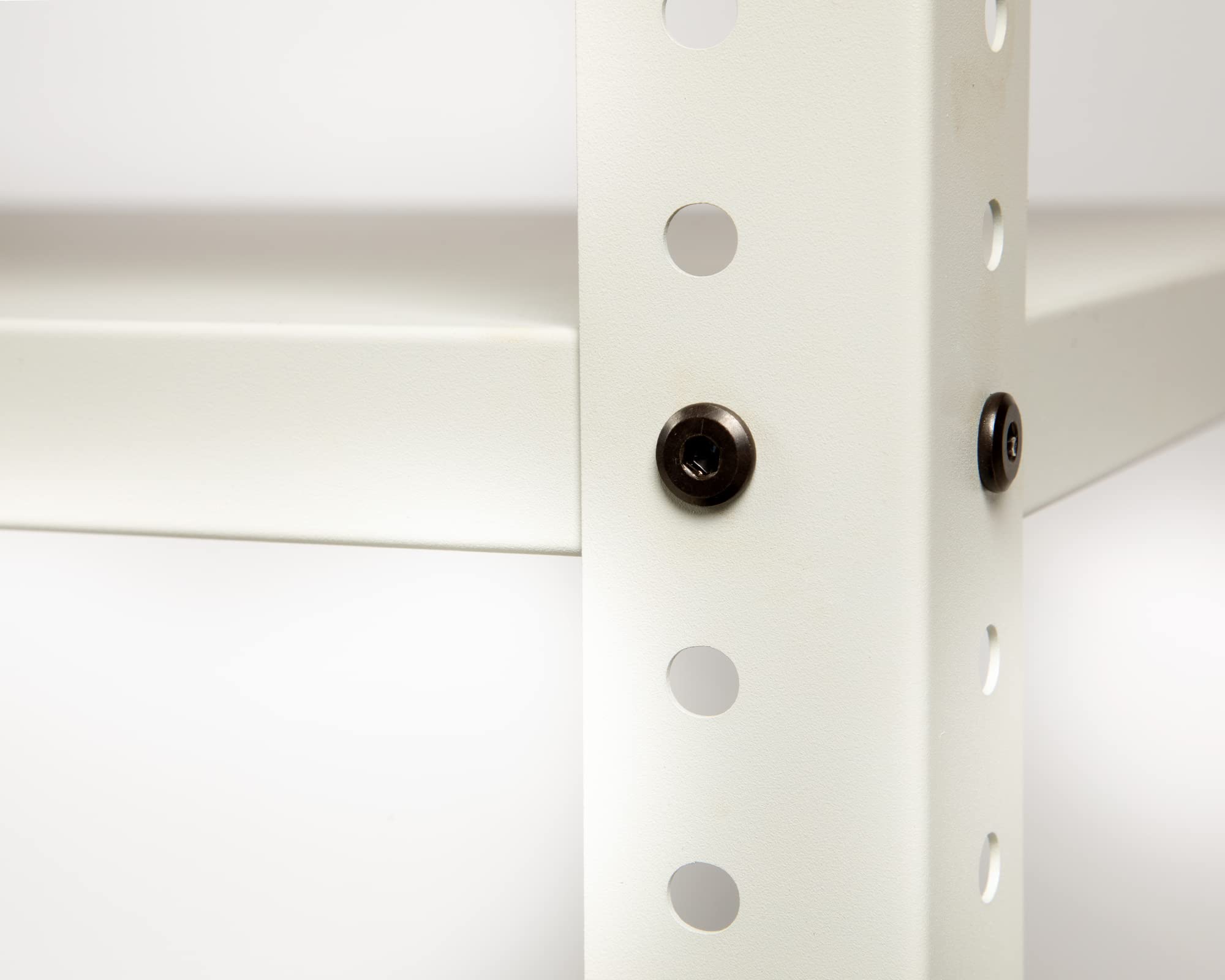 Ondis24 Ecklösung Werkbank Nobbi Pro Packtisch aus Metall, mit Arbeitsplatte, höhenverstellbare Einlegeböden, Justierfüße, Werktisch für Sparfüchse lichtgrau (95cm)