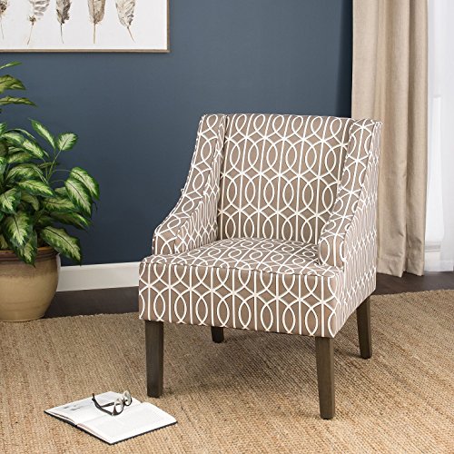 Homepop Swoop Arm Accent Chair, Grey Trellis Medium #TOP2