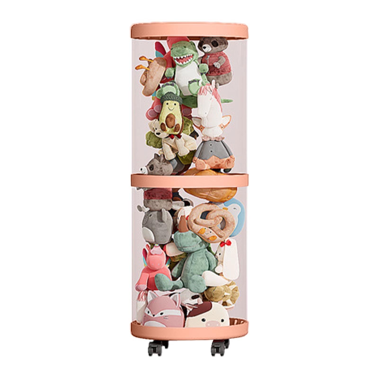 Tube Rangement Peluche, Rangement Vertical Pour, 34 cm (L) x 28 (W) x 27 (H), Avec Roues, Pour et Petits Objets, Chambre Enfant