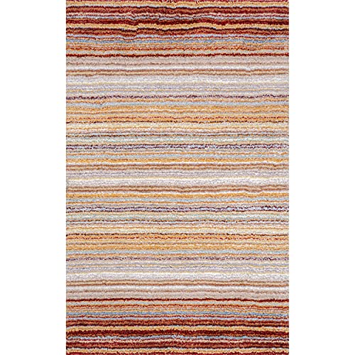 Image of Carpets for Living Room Handwoven 3D Curved Pattern Shaggy Super Soft Fluffy and Anti Skid Rugs, Size 8X8 Feet SquareColour,Gold