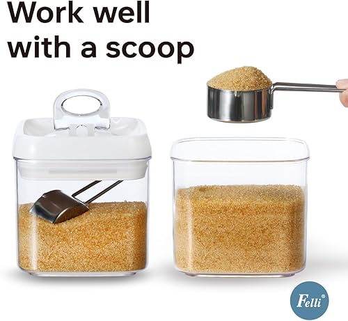 Miniatura 3 de Felli Flip Tite Contenedor de almacenamiento de alimentos de 5 pulgadas de tamaño grande con tapa hermética, recipiente de cocina apilable para