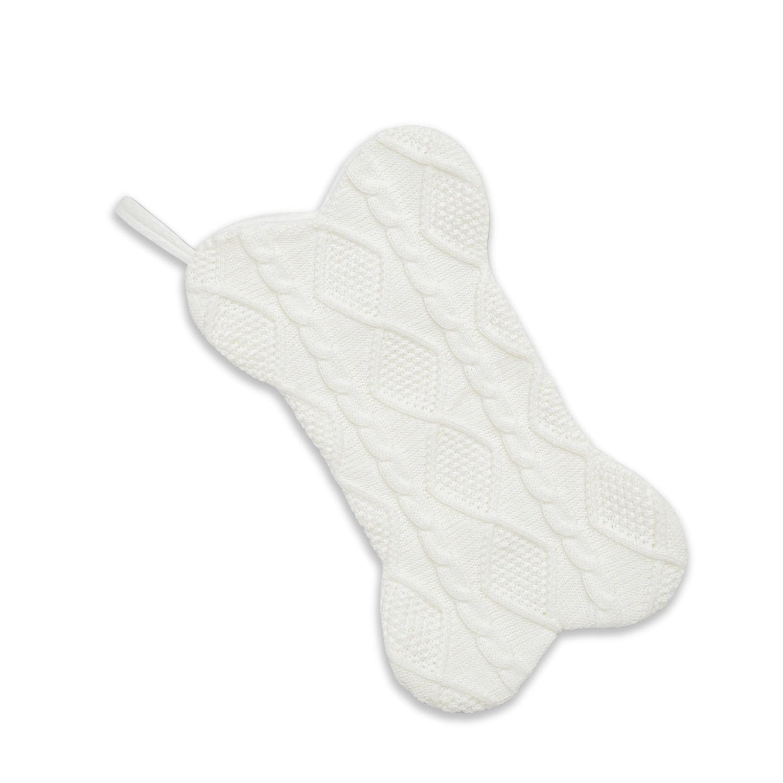 Buxuaaaa White Stylish Bone Shaped Christmas Stocking Colorful Knitted Festives Sock Elegant Present Bag Multicolors Holiday Ornament Christmas Decoration