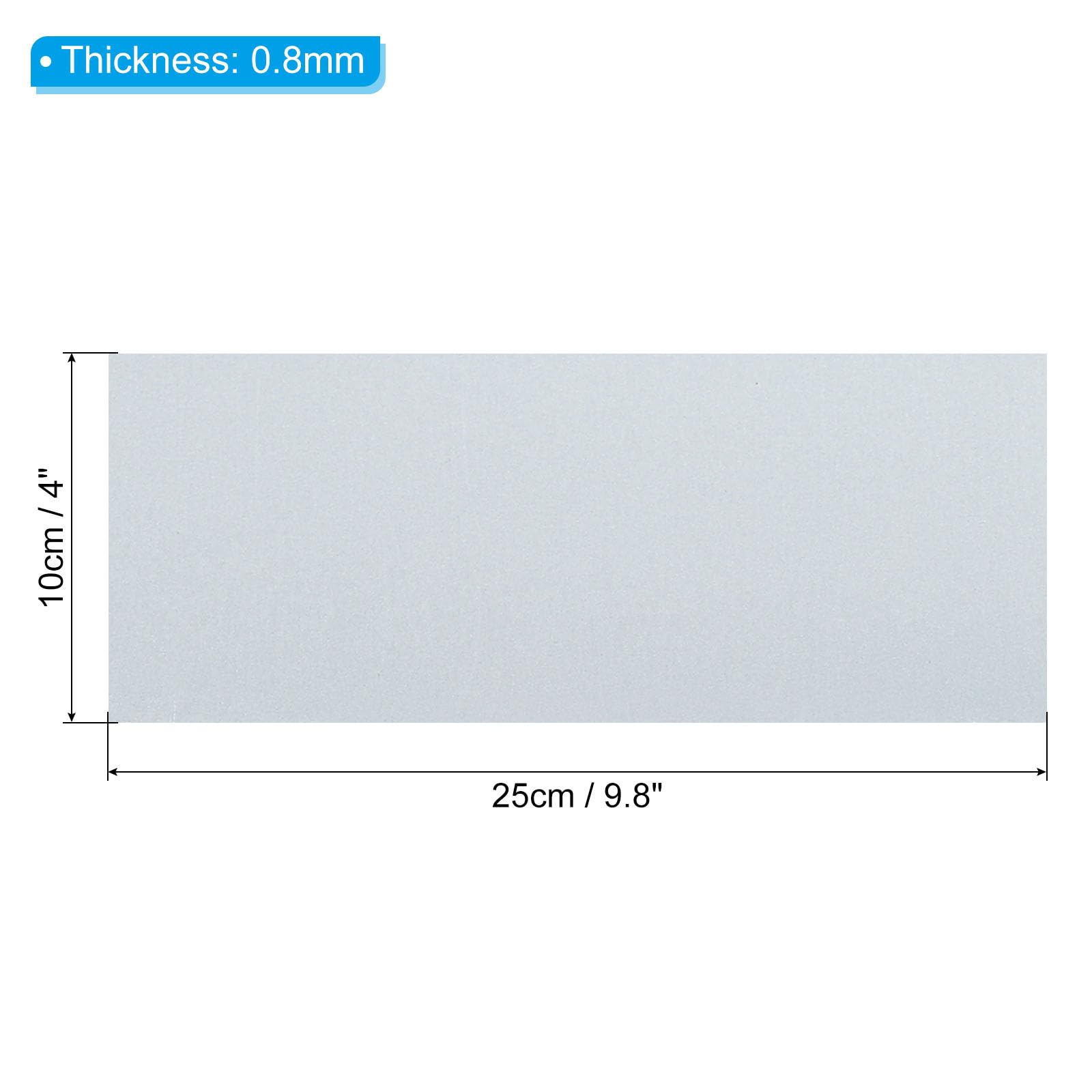 PATIKIL 5 Láminas de Acero Galvanizado, Placas de Acero Galvanizado de 10x25 cm y 0,8 mm de Grosor para Reparación de Tejados, Fijación, Manualidades y Proyectos de Bricolaje