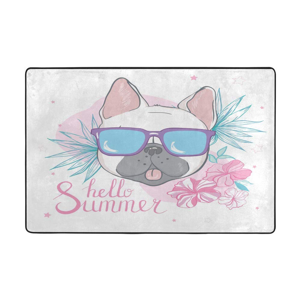 Tapis ne perd pas ses poils velours super doux motif bulldog CHEHONG