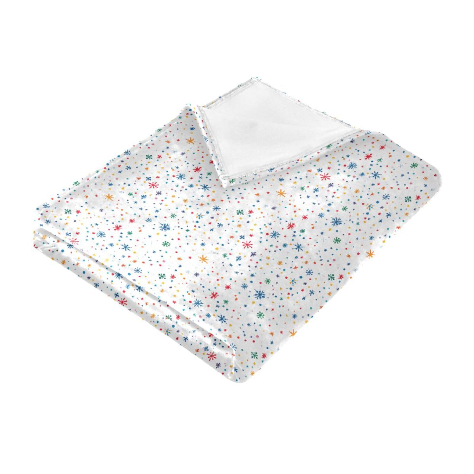 Couvre-lit flocon de neige coloré 152x228 cm pour lit et canapé