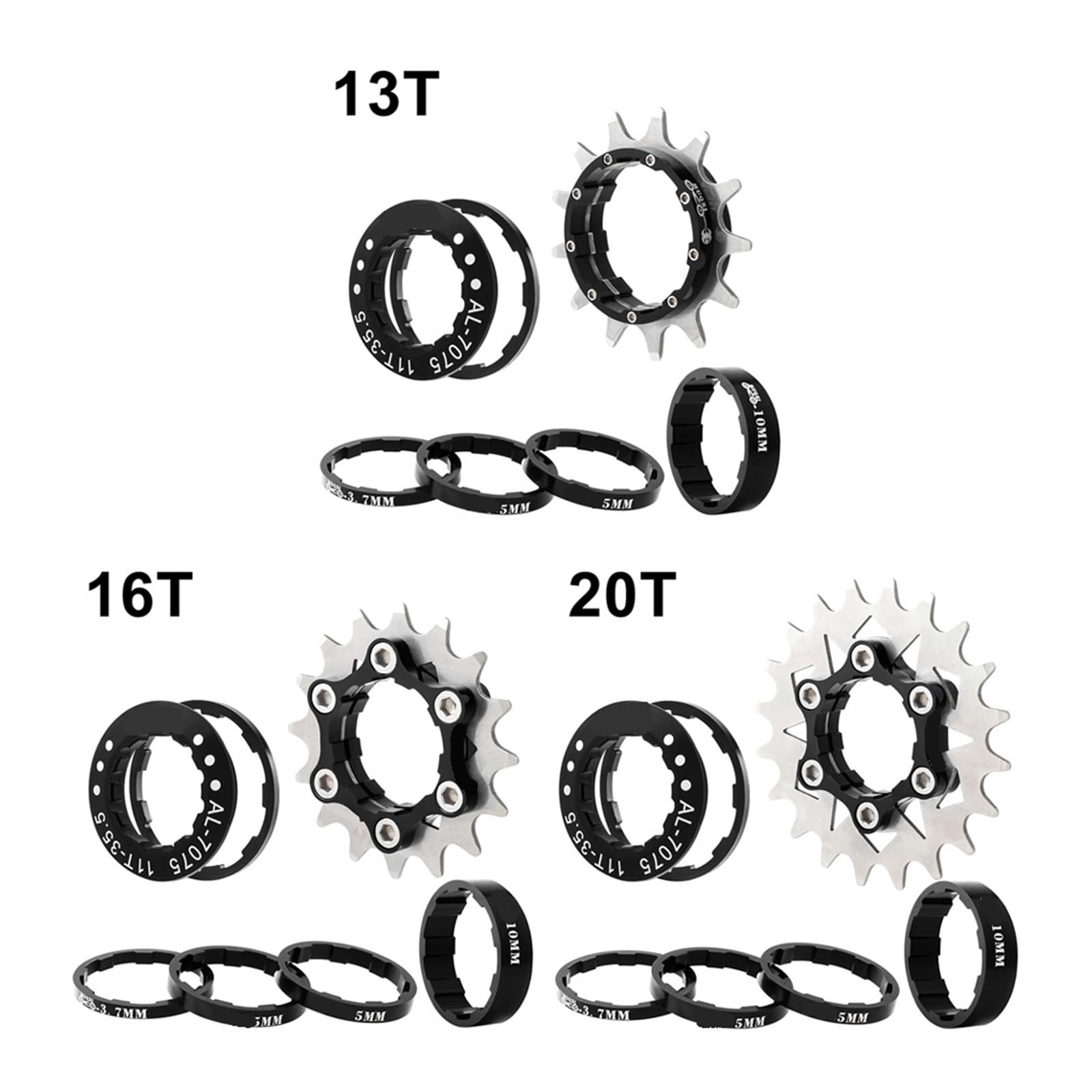 Geeignet für Mountainbike-Kassette, Freilauf-Umrüstsatz, Schwungrad-Ritzel, Geschwindigkeit Kettenrollenspanner(16T)