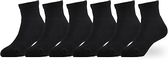 EPEIUS Kids Boys/Girls Cushioned Socks Thick Cotton Quarter Athletic Socks Sports Running Ankle Socks 6 Pack 4-14 Years