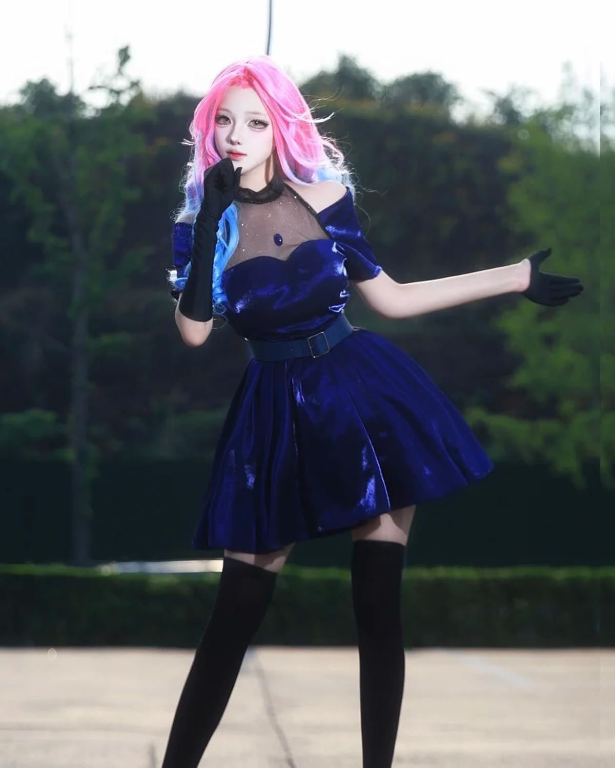 CR ROLECOS Alien Stage Mizi Cosplay Costume Women Velvet Mizi Dress Outfits Full Set Uniform for Halloween