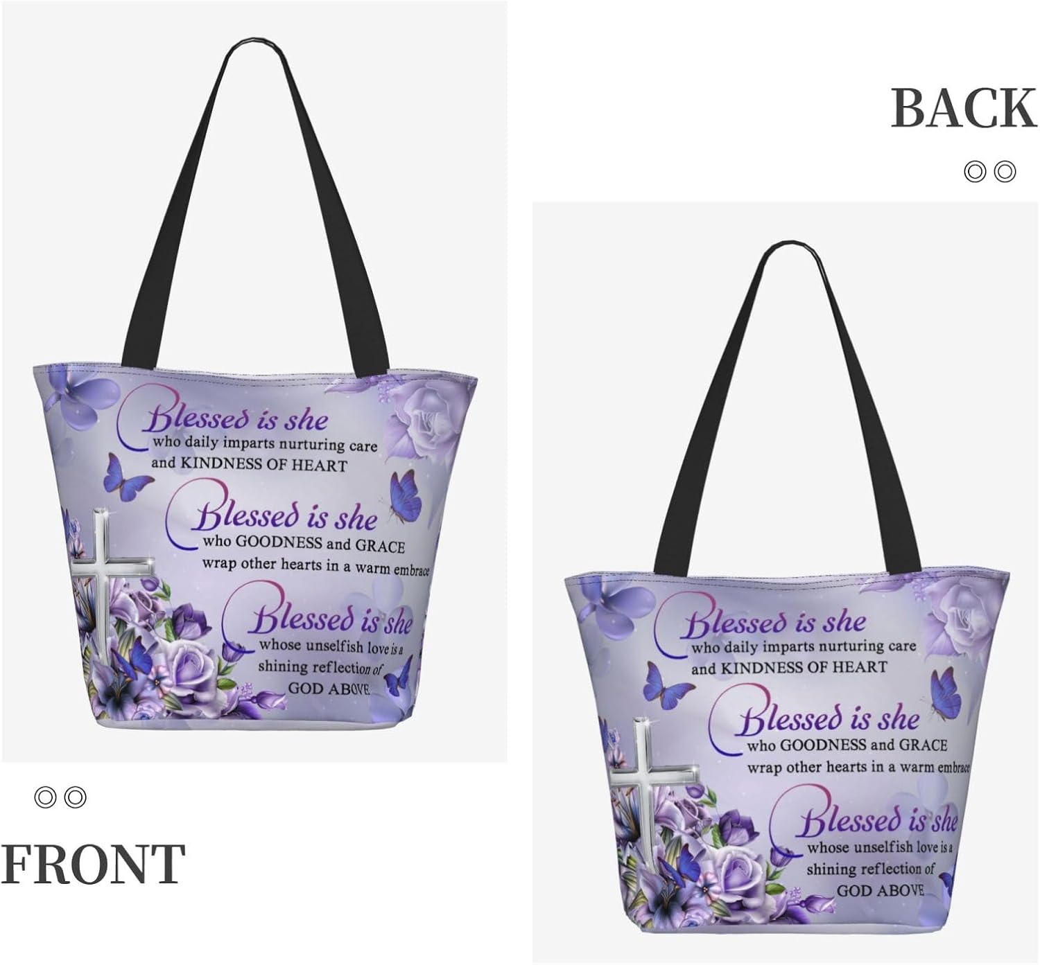 Tote Bag for Women, Everyday Carry, Large Capacity Reusable Shopping Bag With Zipper For Groceries, Work & Travel