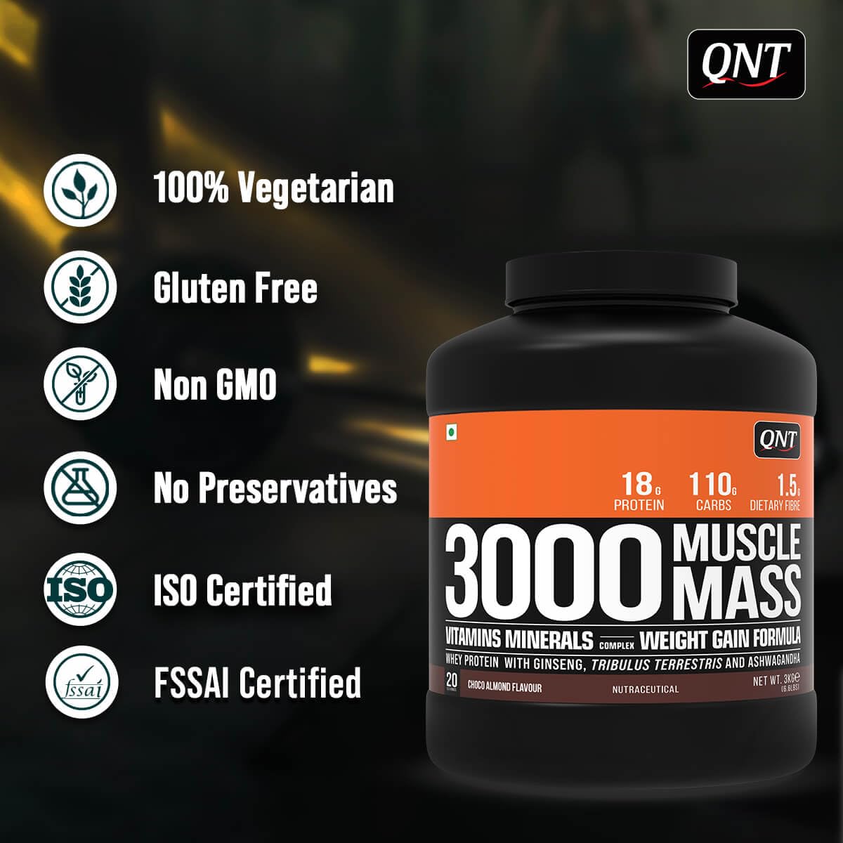 Review Qnt 3000 Muscle Mass Weight Gainer | 18G Protein, 1.5G 2 Review Qnt 3000 Muscle Mass Weight Gainer | 18G Protein, 1.5G