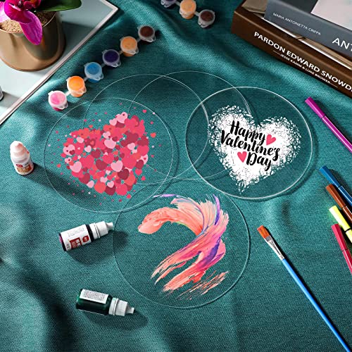 30 Pieces Clear Acrylic Circles Blanks Acrylic Disc Transparent Acrylic Disk Round Circle Plastic Disc Acrylic Sheet Blank For Wedding Easter Graduation Flag Day Ornament Diy Craft (4 Inch) #TOP4