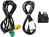 Qiilu USB Switch Cable Harness, 150cm Car AUX Switch & USB Wire Cable Adapter Socket with Wire Harness for 3 5 Series E87 E90 E91 E92 X5 X6