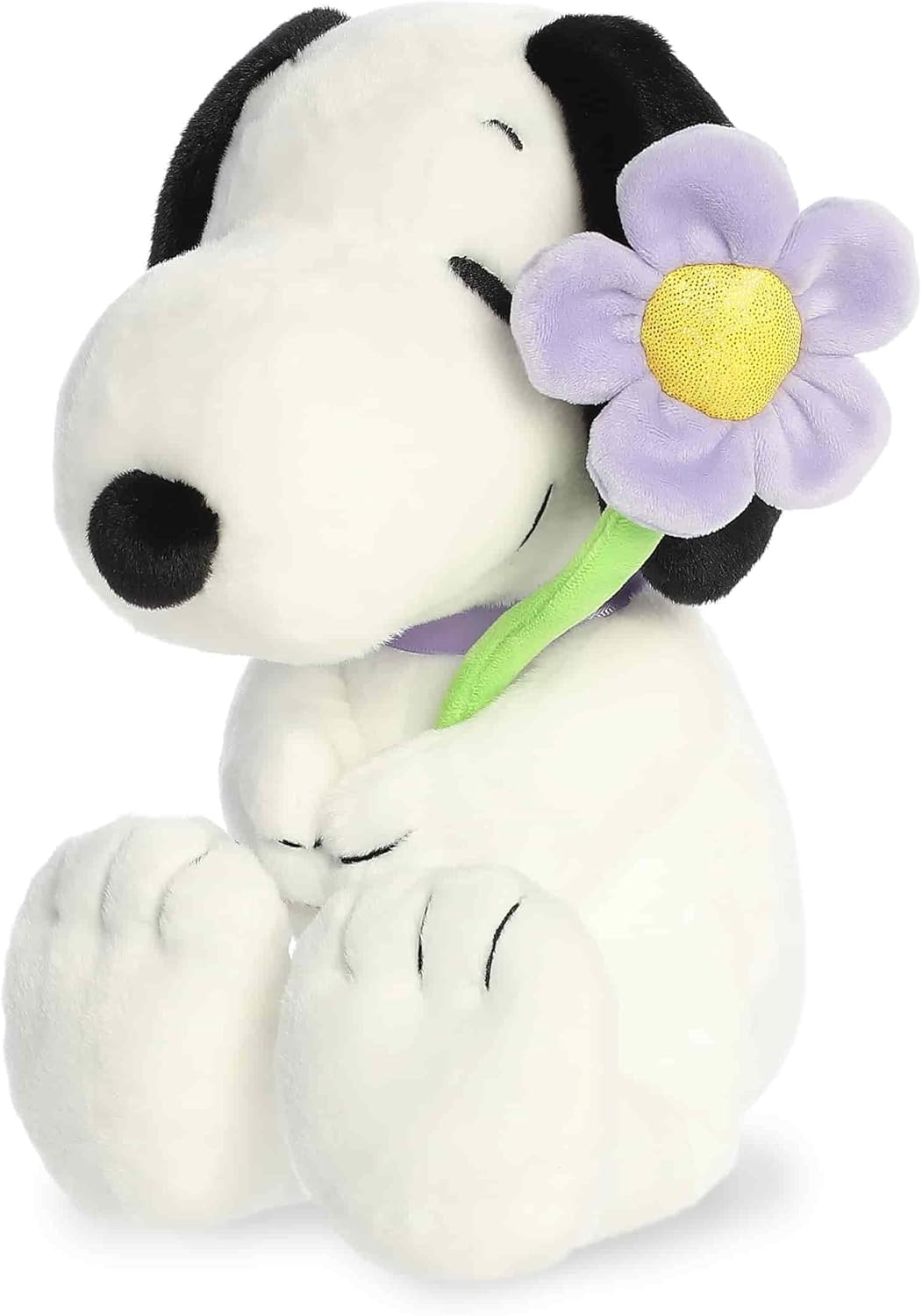 Aurora Adorable Peanuts Snoopy Stuffed Animal - Officially Licensed Toys For All Snoopy Fans - Seasonal Plush For The Spring Season - Purple Flower 9 Inches