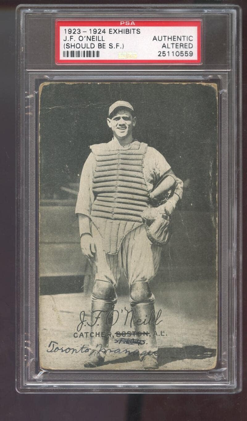 1923 1924 Exhibits J.F. O'Neill Steve S. PSA Graded Baseball Card Exhibit ONeill