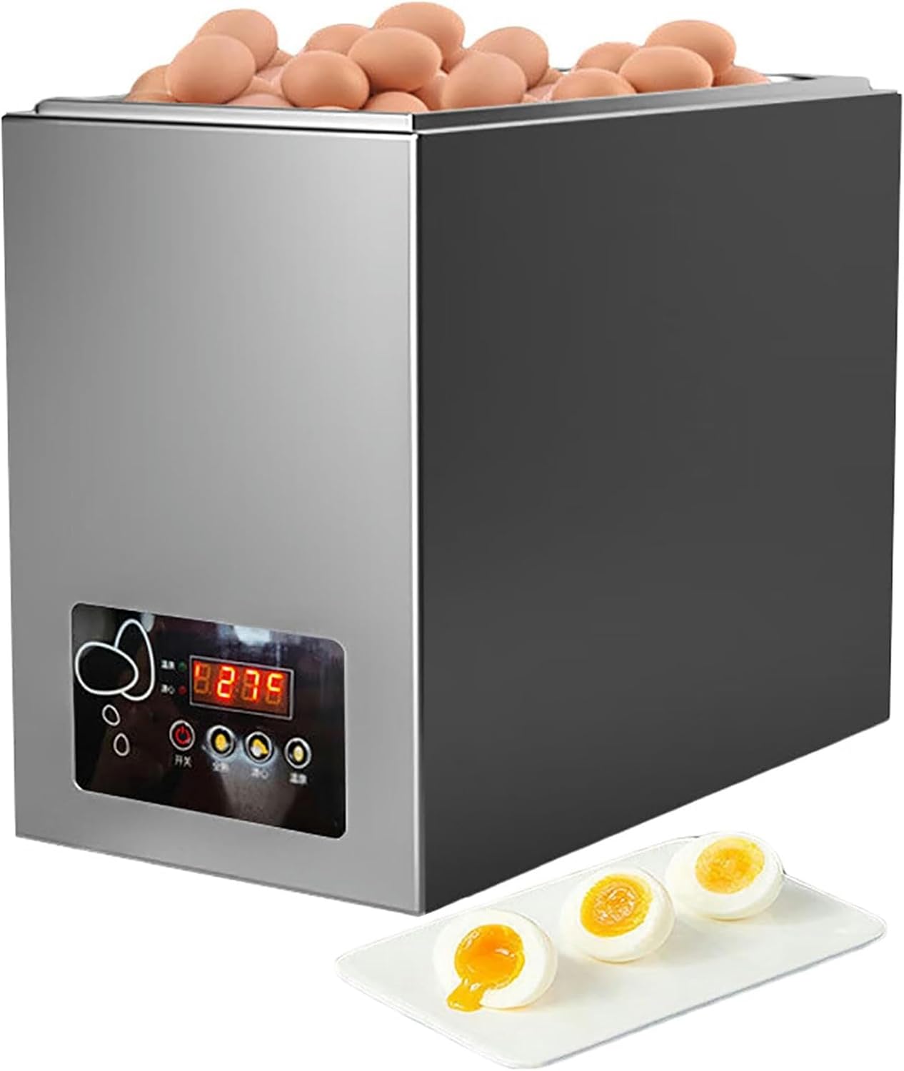 9L Electric Egg Cooker, Commercial Hot Spring Egg Boiler with Digital Control Panel, 50 Eggs, Stainless Steel Inner Tank for Breakfast Restaurants and Canteens-