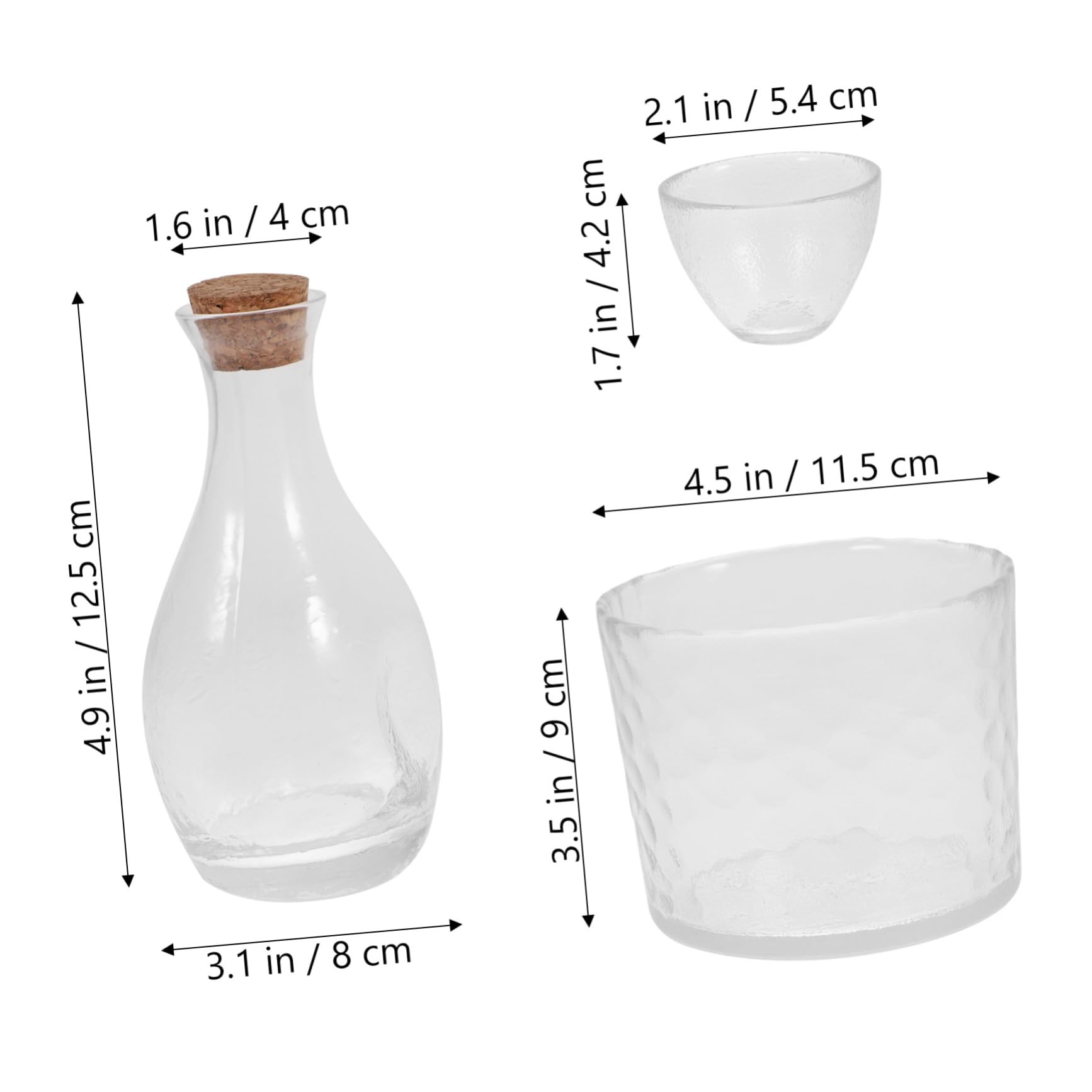 KICHOUSE 1Set Creative Hand Painted Sake Cup and Pot Vintage Style Glass Wine Dispenser for Tea Parties and Home Decor present for Sake Lovers and Special Occasions