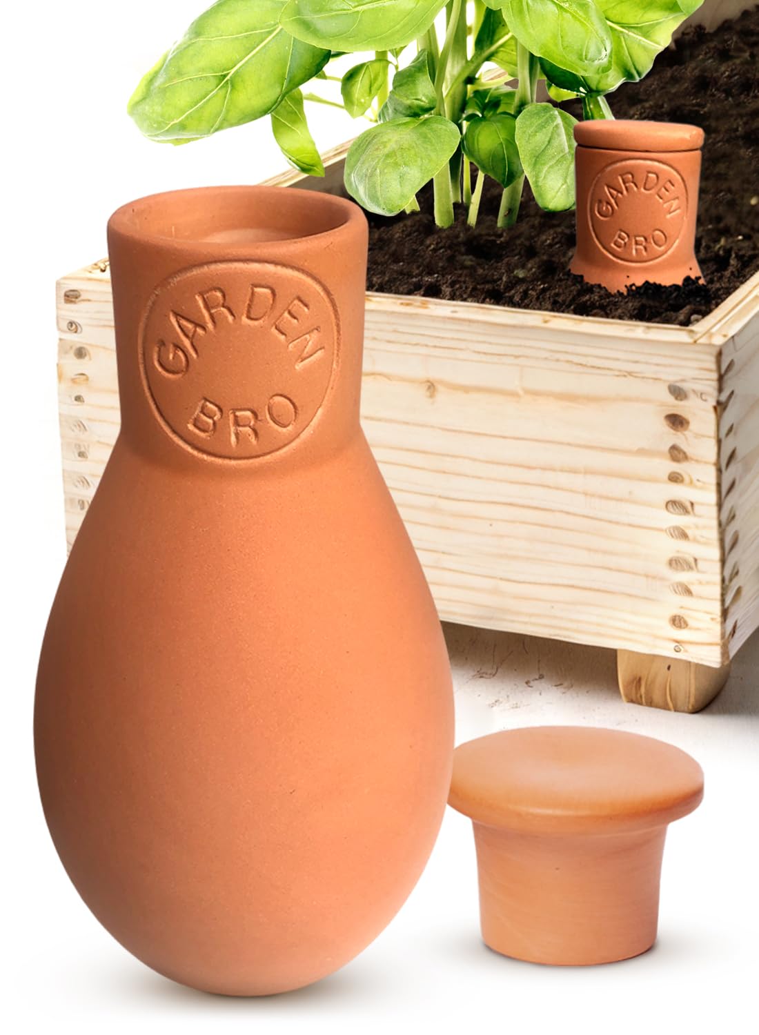 Ollas Terracotta Watering Pots Large - 14 Oz Terracotta Self Watering Globes for 1-Week Easy to Refill - Clay Garden Olla Pots Plant Waterers While On Vacation Outdoor & Indoor [1pc Large 14oz]