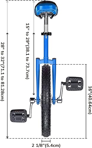 Miniatura 19 de ZeHuoGe 16" Unicycle Excelente Manganeso Marco de Acero de Manganeso Protección Mute Cojinete de EE.UU. Entrega Naranja,Azul,Con color,Rojo