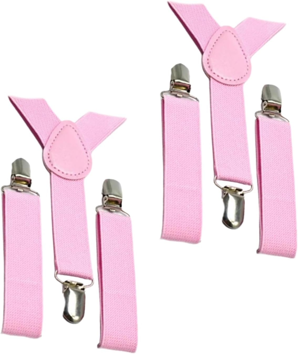 2Pcs Child Kids Girls Boys Suspenders Braces,Adjustable Clip on Y-Back Elastic with Metal Clips for Girls Boys' Suspenders