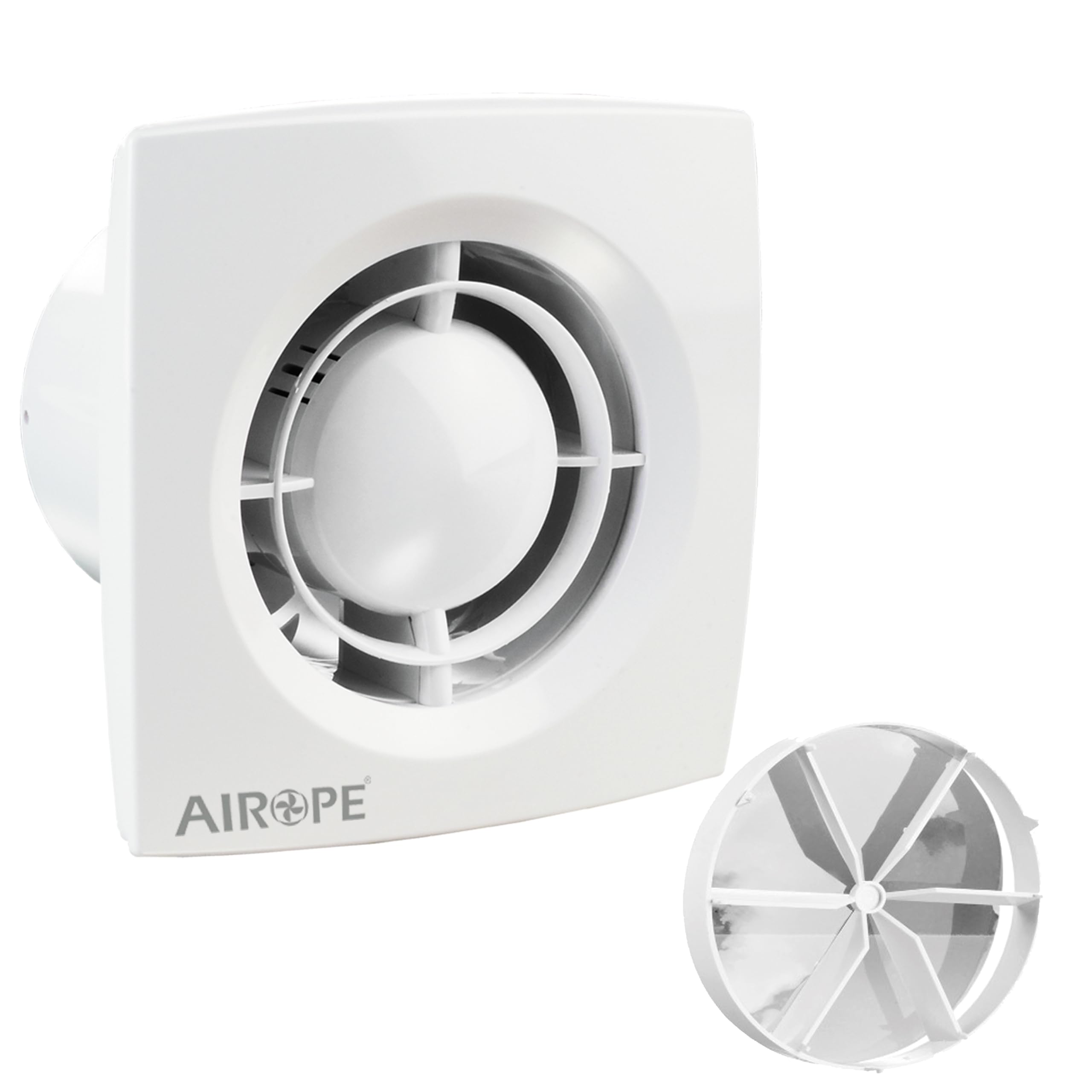 Airope - AC - 100 mm,Ventilador extractor de Baño aire, Silencioso con Válvula Anti Retorno,Ideal para Baño,Cocina,Inodoro,Bajo Consumo Energético,5 AÑOS de Garantía